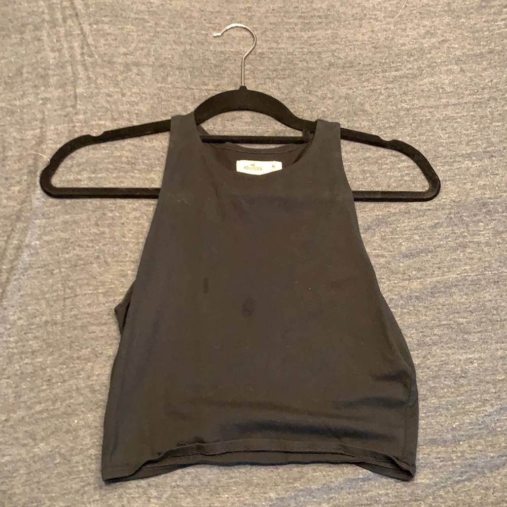 Black high neck crop top